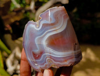 Polished On One Side Red Shashe River Agate Nodules x 6 From Shashe River, Zimbabwe