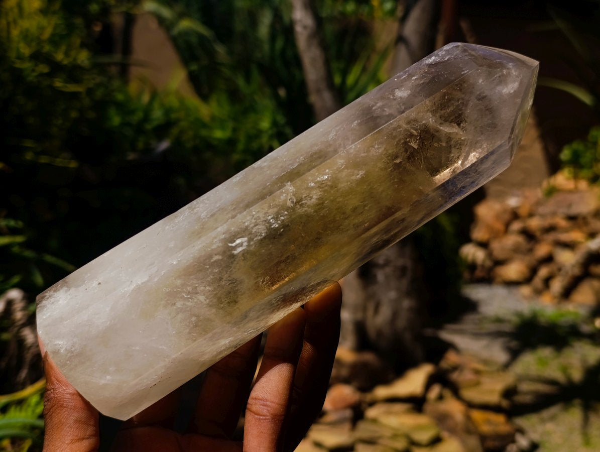 Polished Smokey Phantom Golden Citrine Crystal x 1 From Madagascar