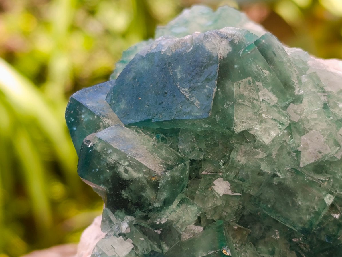 Natural Cubic Green Fluorite Cluster Specimens x 3 From Mandrosonoro, Madagascar