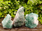 Natural Cubic Green Fluorite Cluster Specimens x 3 From Mandrosonoro, Madagascar