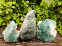 Natural Cubic Green Fluorite Cluster Specimens x 3 From Mandrosonoro, Madagascar