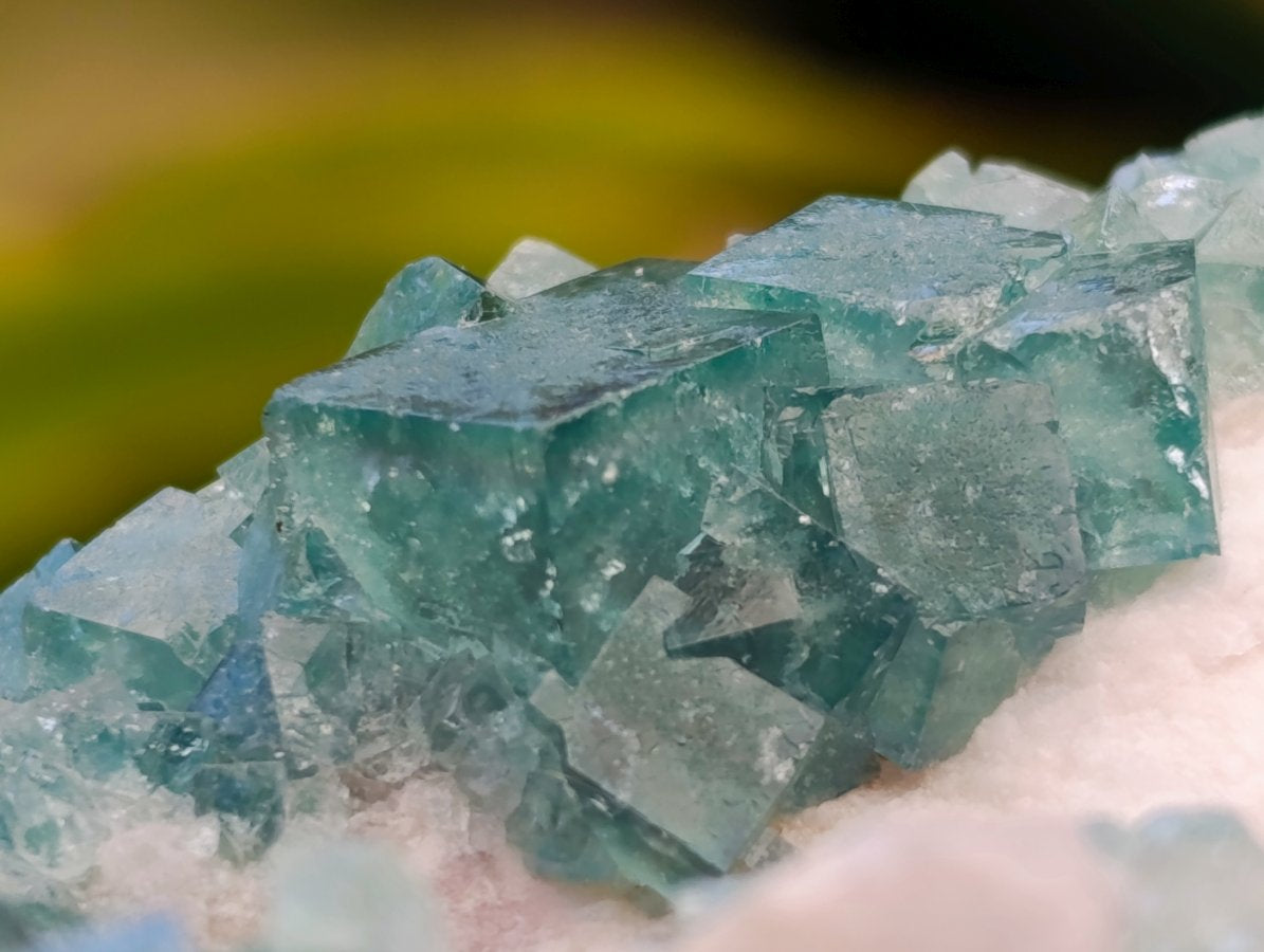 Natural Cubic Green Fluorite Cluster Specimens x 3 From Mandrosonoro, Madagascar