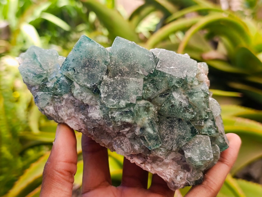 Natural Cubic Green Fluorite Cluster Specimens x 3 From Mandrosonoro, Madagascar