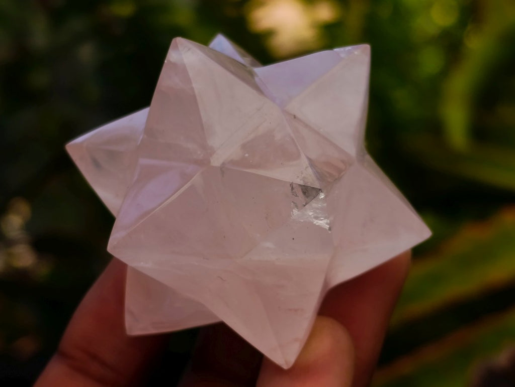 Hand Made Gemmy Rose Quartz Merkabahs x 4 From Madagascar