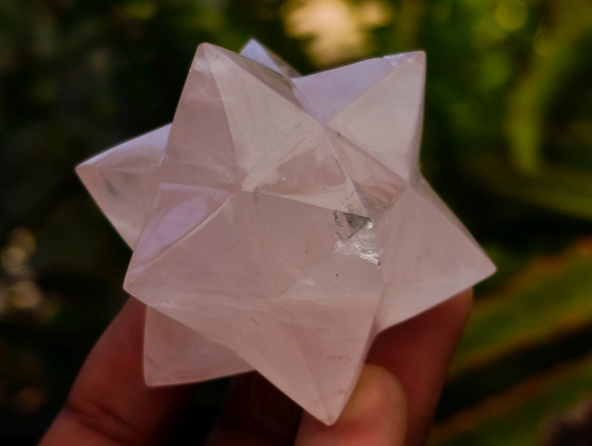 Hand Made Gemmy Rose Quartz Merkabahs x 4 From Madagascar