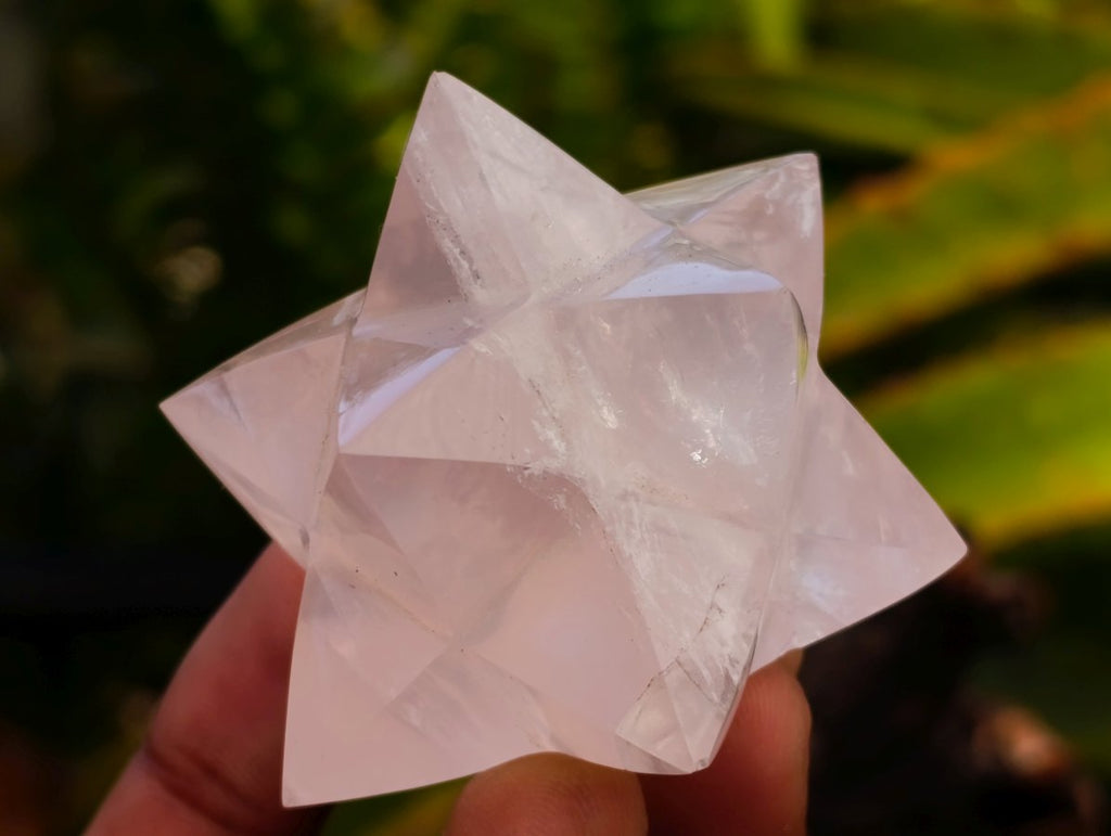 Hand Made Gemmy Rose Quartz Merkabahs x 4 From Madagascar