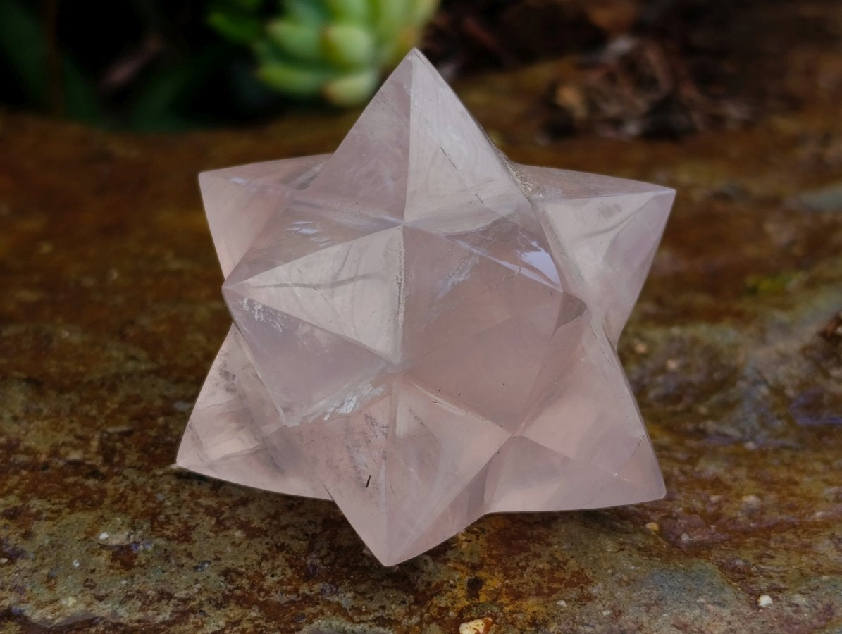 Hand Made Gemmy Rose Quartz Merkabahs x 4 From Madagascar