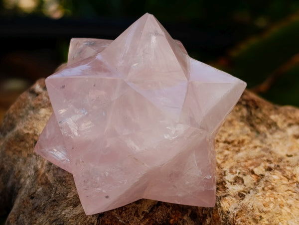 Hand Made Gemmy Rose Quartz Merkabahs x 4 From Madagascar