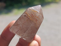 Polished Rutilated Quartz Crystals x 12 From Madagascar