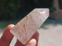 Polished Rutilated Quartz Crystals x 12 From Madagascar