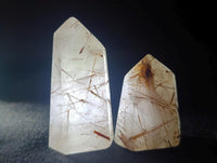 Polished Rutilated Quartz Crystals x 12 From Madagascar