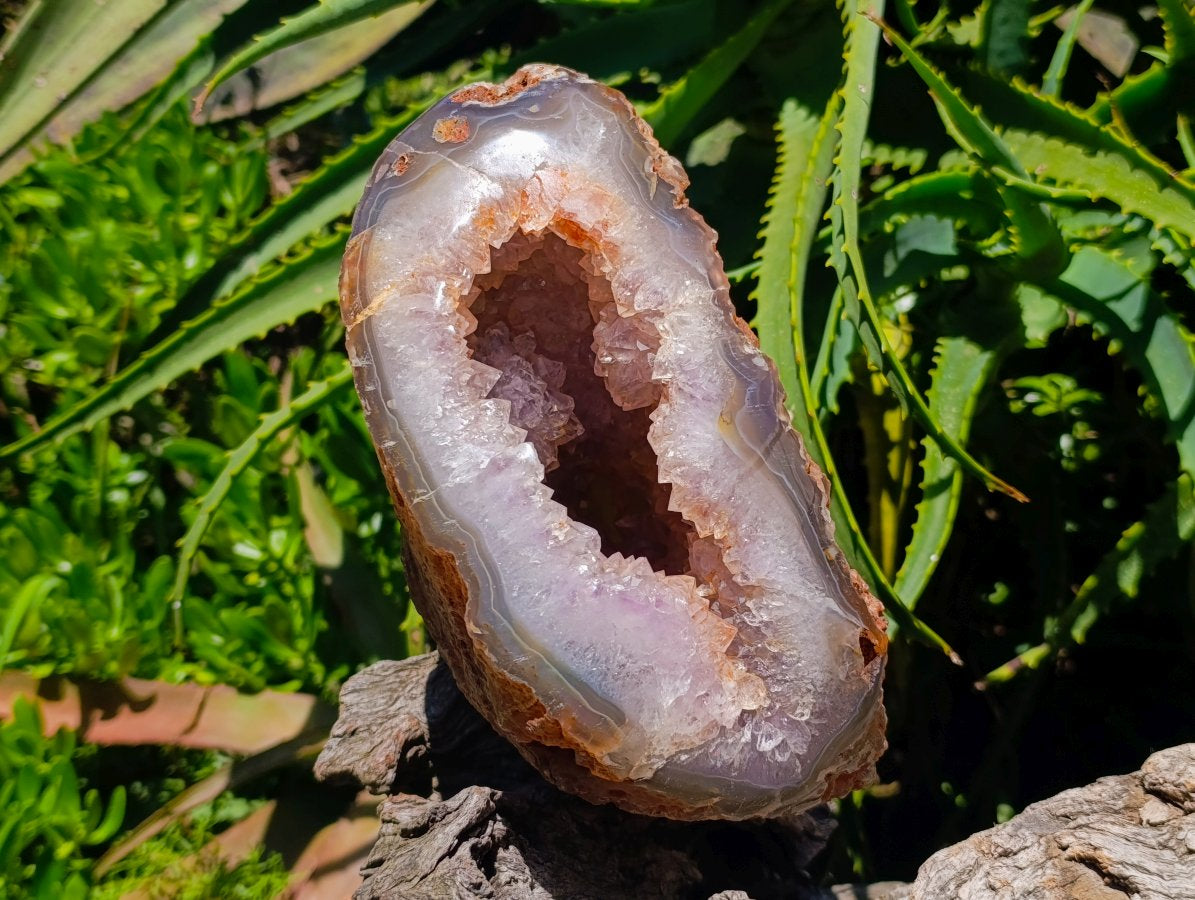 Polished Large Agate with Crystalline Geode x 1 From Maintirano, Madagascar
