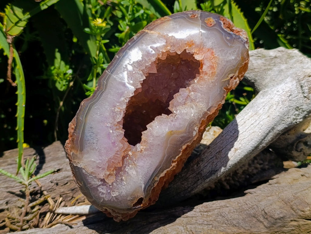Polished Large Agate with Crystalline Geode x 1 From Maintirano, Madagascar