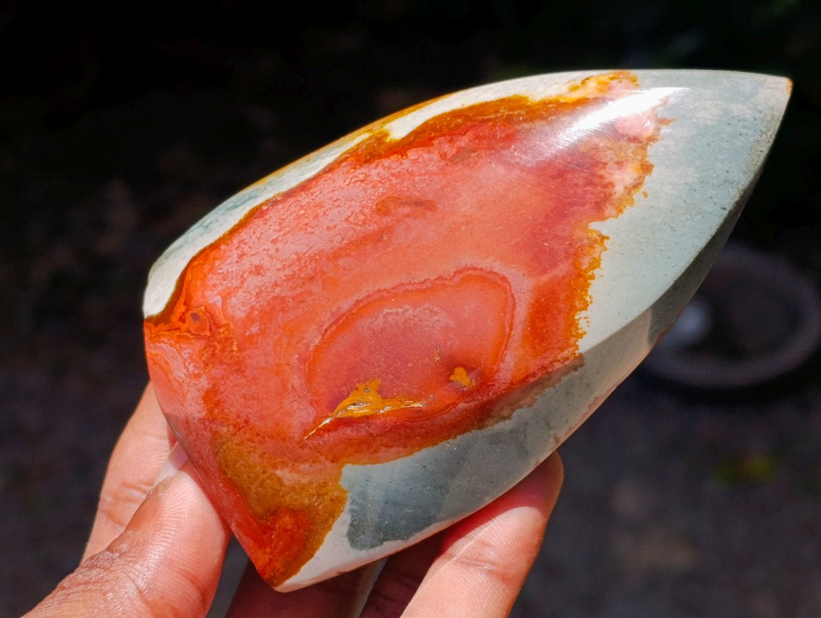 Polished Polychrome Jasper Flames x 6 From NW Coast, Madagascar