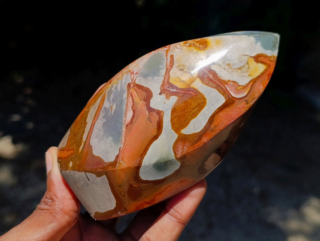 Polished Polychrome Jasper Flames x 6 From NW Coast, Madagascar