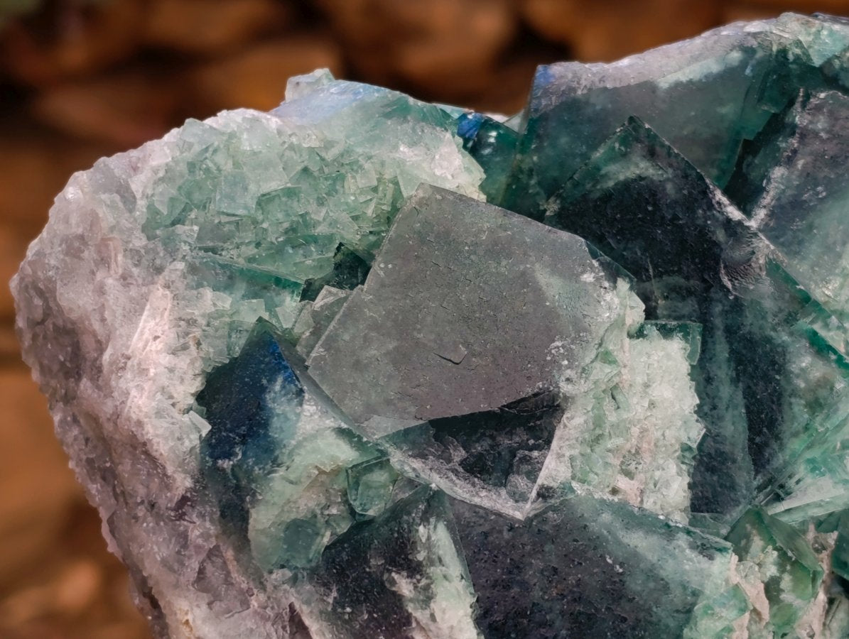Natural XL Cubic Green Fluorite Cluster Specimen x 1 From Mandrosonoro, Madagascar