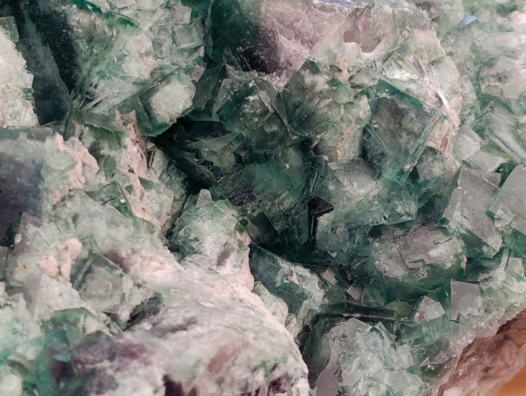 Natural XL Cubic Green Fluorite Cluster Specimen x 1 From Mandrosonoro, Madagascar