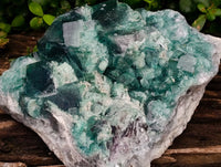 Natural XL Cubic Green Fluorite Cluster Specimen x 1 From Mandrosonoro, Madagascar