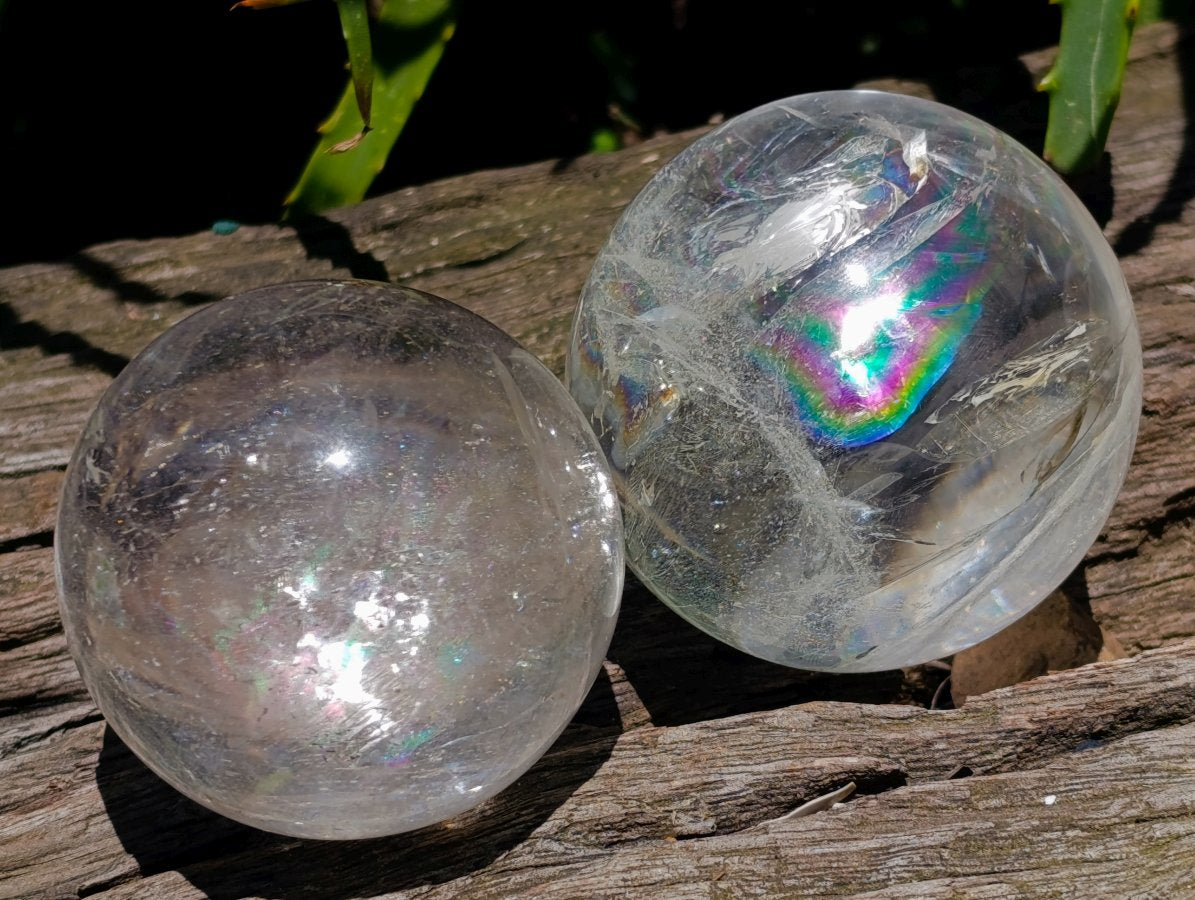 Polished Clear Quartz Crystal Balls x 6 From Madagascar