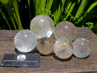 Polished Clear Quartz Crystal Balls x 6 From Madagascar
