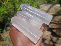 Polished Girasol Pearl Quartz Crystals x 12 From Ambatondrazaka, Madagascar