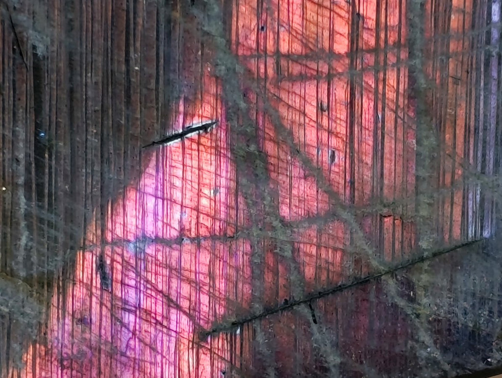 Polished Rare Purple Sunset Flash Labradorite Standing Free Forms x 2 From Madagascar