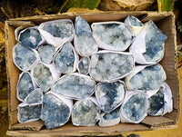 Natural Blue Celestite Crystal Cluster Specimens x 22 From Sakoany, Madagascar