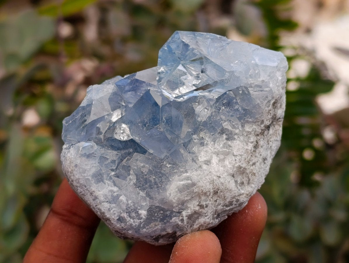Natural Blue Celestite Crystal Cluster Specimens x 22 From Sakoany, Madagascar