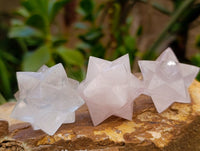 Hand Made Gemmy Rose Quartz Merkabahs x 5 From Madagascar