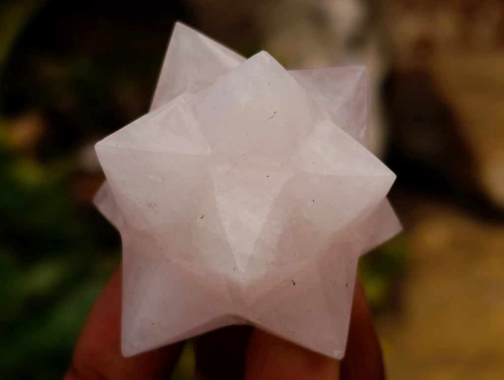 Hand Made Gemmy Rose Quartz Merkabahs x 5 From Madagascar