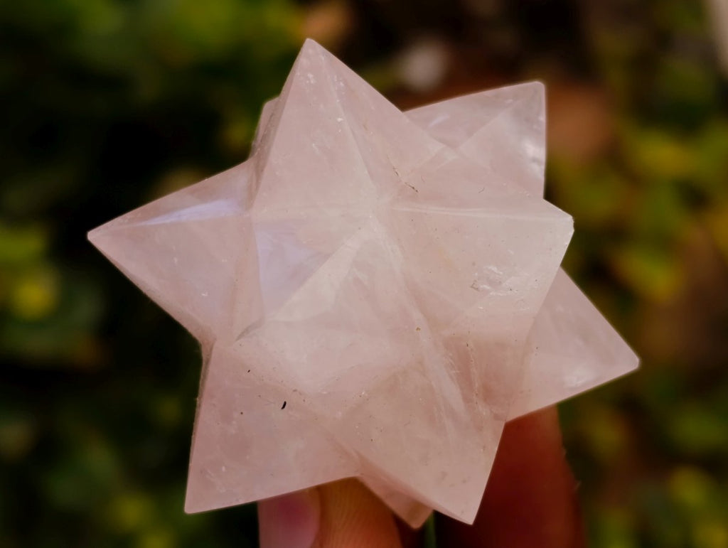 Hand Made Gemmy Rose Quartz Merkabahs x 5 From Madagascar