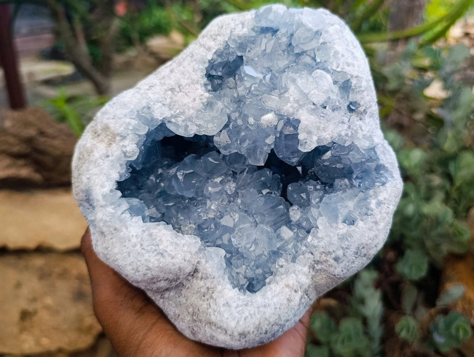 Natural Blue Celestite Geode Specimen x 1 From Sakoany, Madagascar