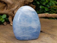 Polished Blue Calcite Standing Free Forms x 3 From Madagascar