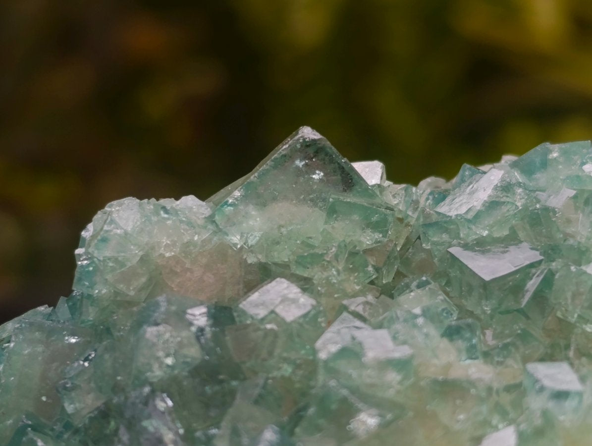 Natural Cubic Green Fluorite Cluster Specimens x 2 From Mandrosonoro, Madagascar