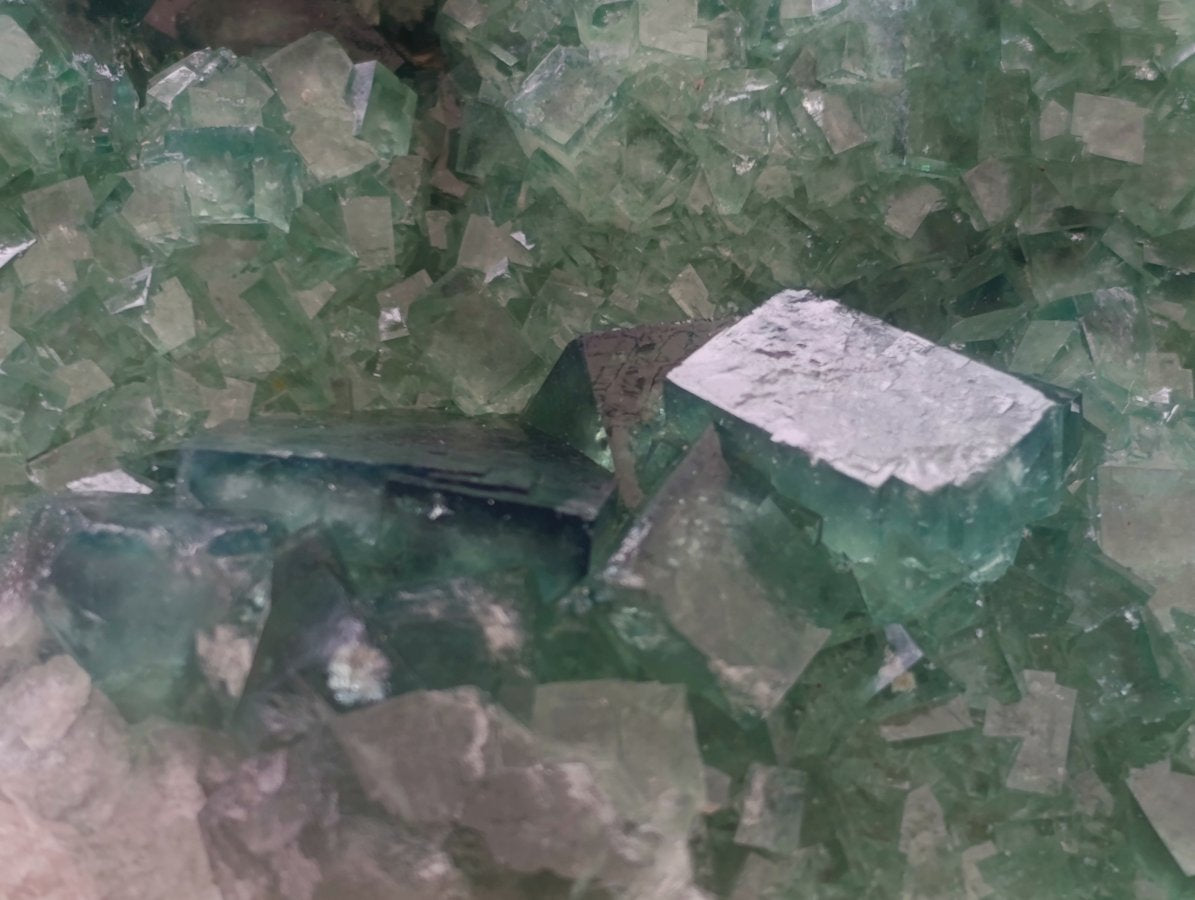 Natural Cubic Green Fluorite Cluster Specimens x 2 From Mandrosonoro, Madagascar