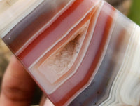 Polished on One Side Red Shashe River Agate Nodules x 6 From Shashe River, Zimbabwe