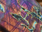 Polished Rare Purple Sunset Flash Labradorite Standing Free Forms x 3 From Madagascar