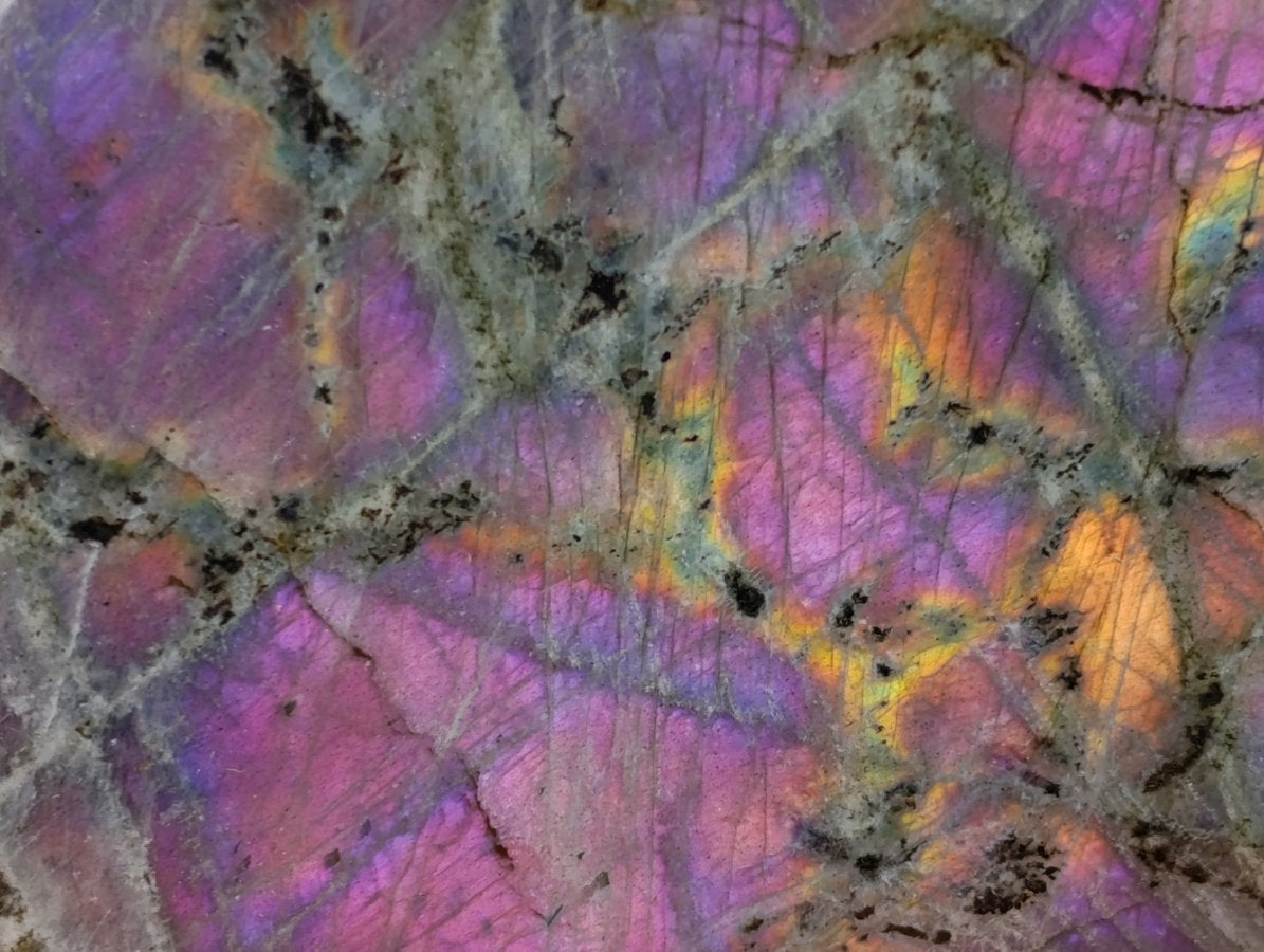 Polished Rare Purple Sunset Flash Labradorite Standing Free Forms x 3 From Madagascar