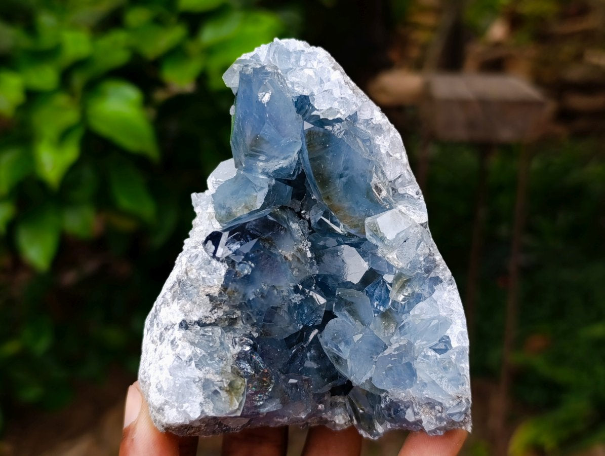 Natural Blue Celestite Geode Specimens x 2 From Sakoany, Madagascar