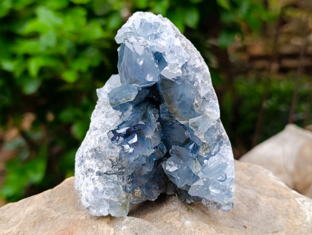Natural Blue Celestite Geode Specimens x 2 From Sakoany, Madagascar