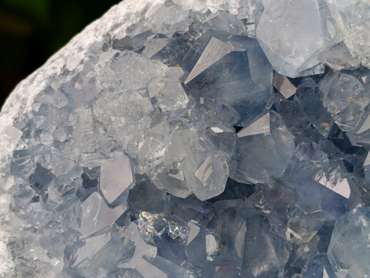 Natural Blue Celestite Geode Specimens x 2 From Sakoany, Madagascar