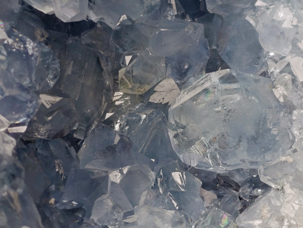 Natural Blue Celestite Geode Specimens x 2 From Sakoany, Madagascar
