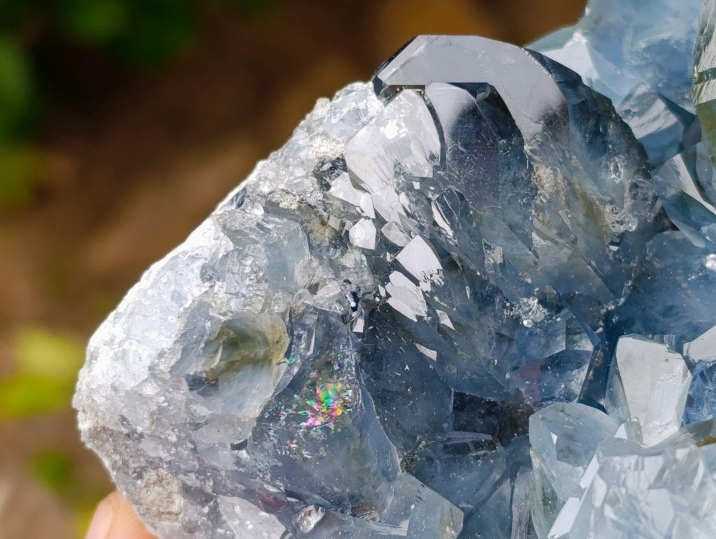 Natural Blue Celestite Geode Specimens x 2 From Sakoany, Madagascar
