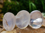 Polished Girasol Pearl Quartz Palm Stones x 20 From Ambatondrazaka, Madagascar