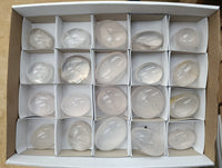 Polished Girasol Pearl Quartz Palm Stones x 20 From Ambatondrazaka, Madagascar