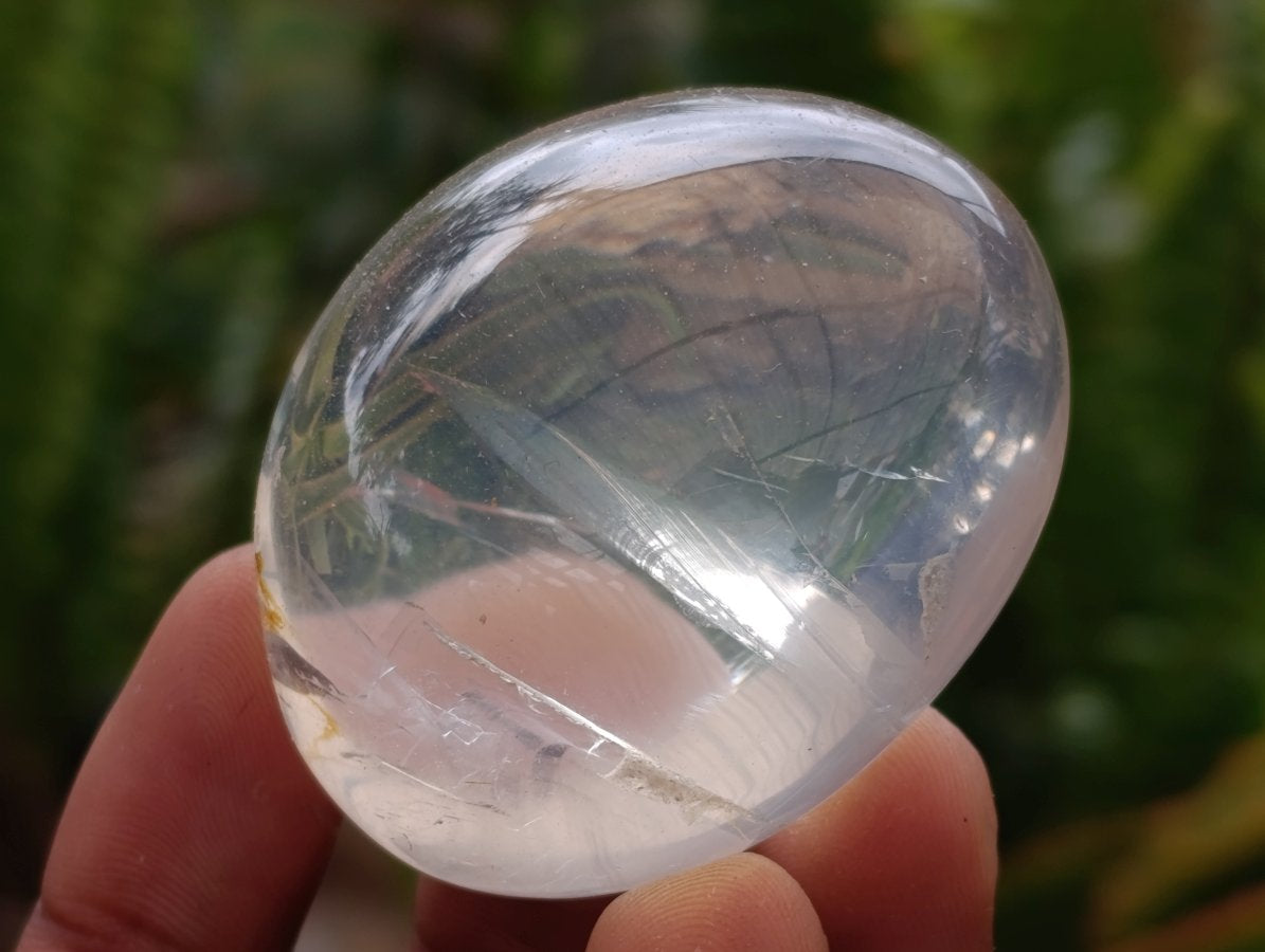 Polished Girasol Pearl Quartz Palm Stones x 20 From Ambatondrazaka, Madagascar