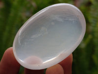 Polished Girasol Pearl Quartz Palm Stones x 20 From Ambatondrazaka, Madagascar