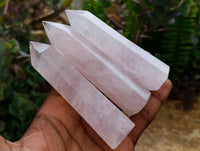 Polished Gemmy Rose Quartz Crystals x 15 From Madagascar