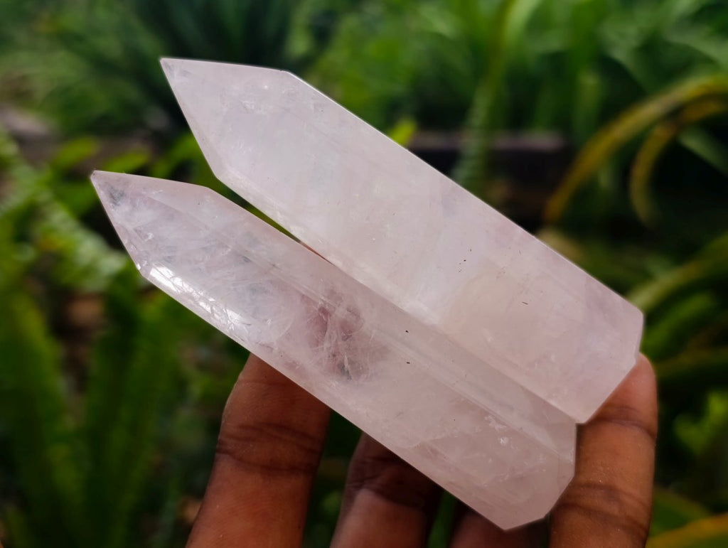 Polished Gemmy Rose Quartz Crystals x 15 From Madagascar
