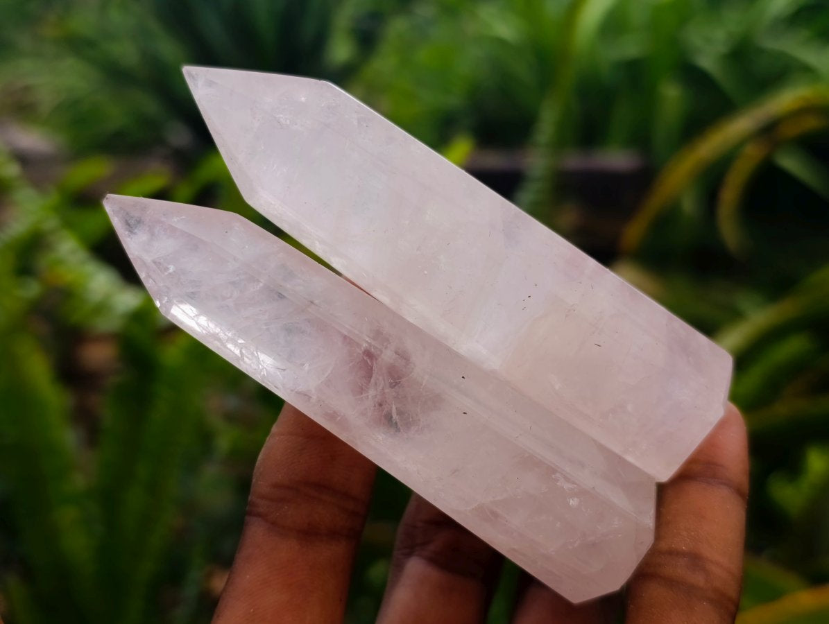 Polished Gemmy Rose Quartz Crystals x 15 From Madagascar